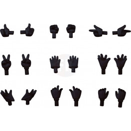 Original Character Parts for Nendoroid Doll figúrkas Hand Parts Set Gloves Ver. (Black)